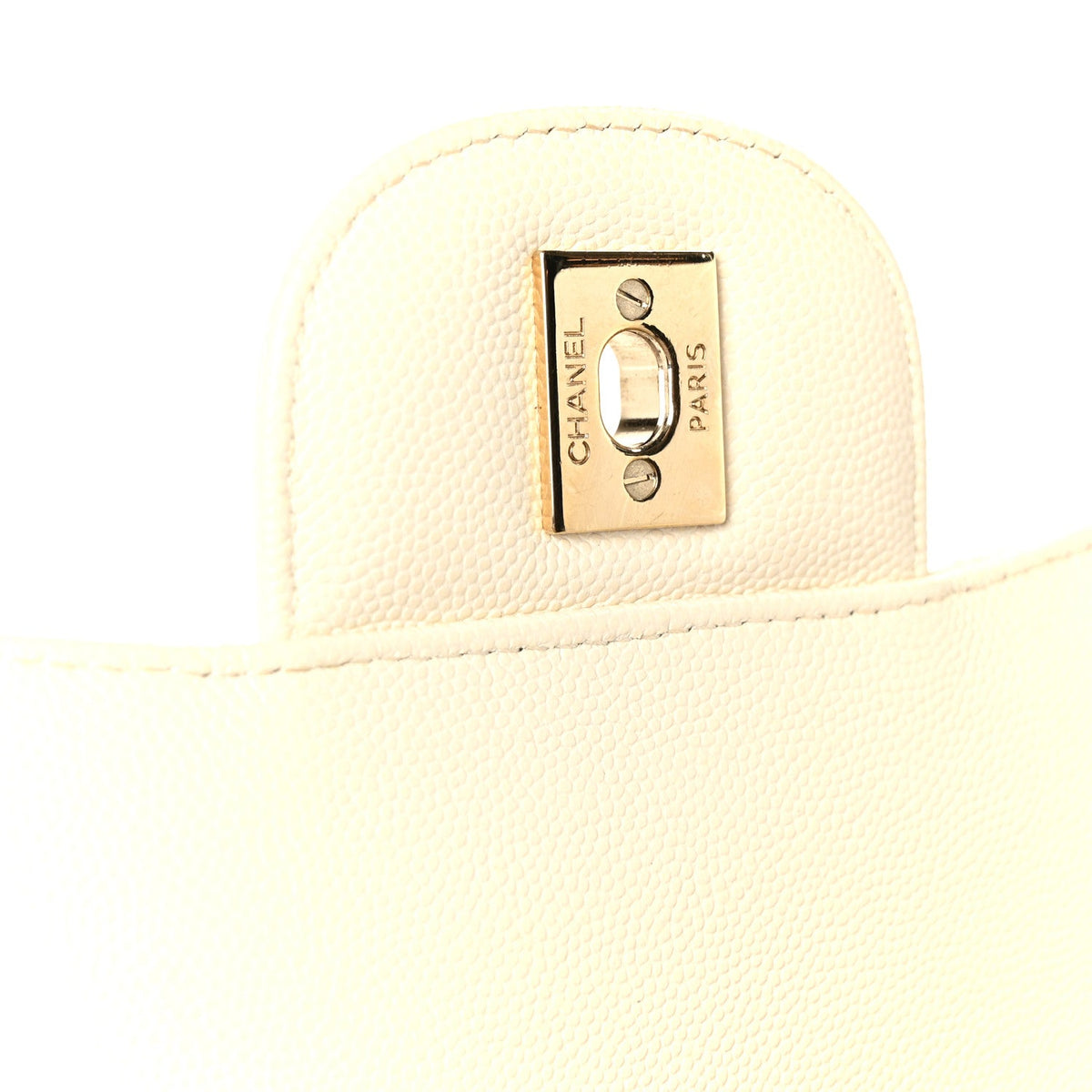 Caviar Quilted Jumbo Double Flap White At My store