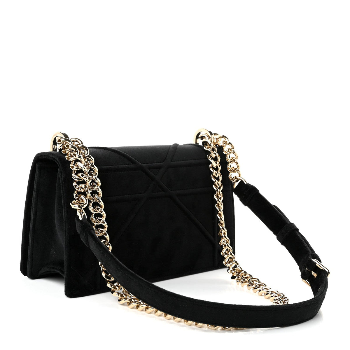 Velvet Small Diorama Flap Bag Black AT My store