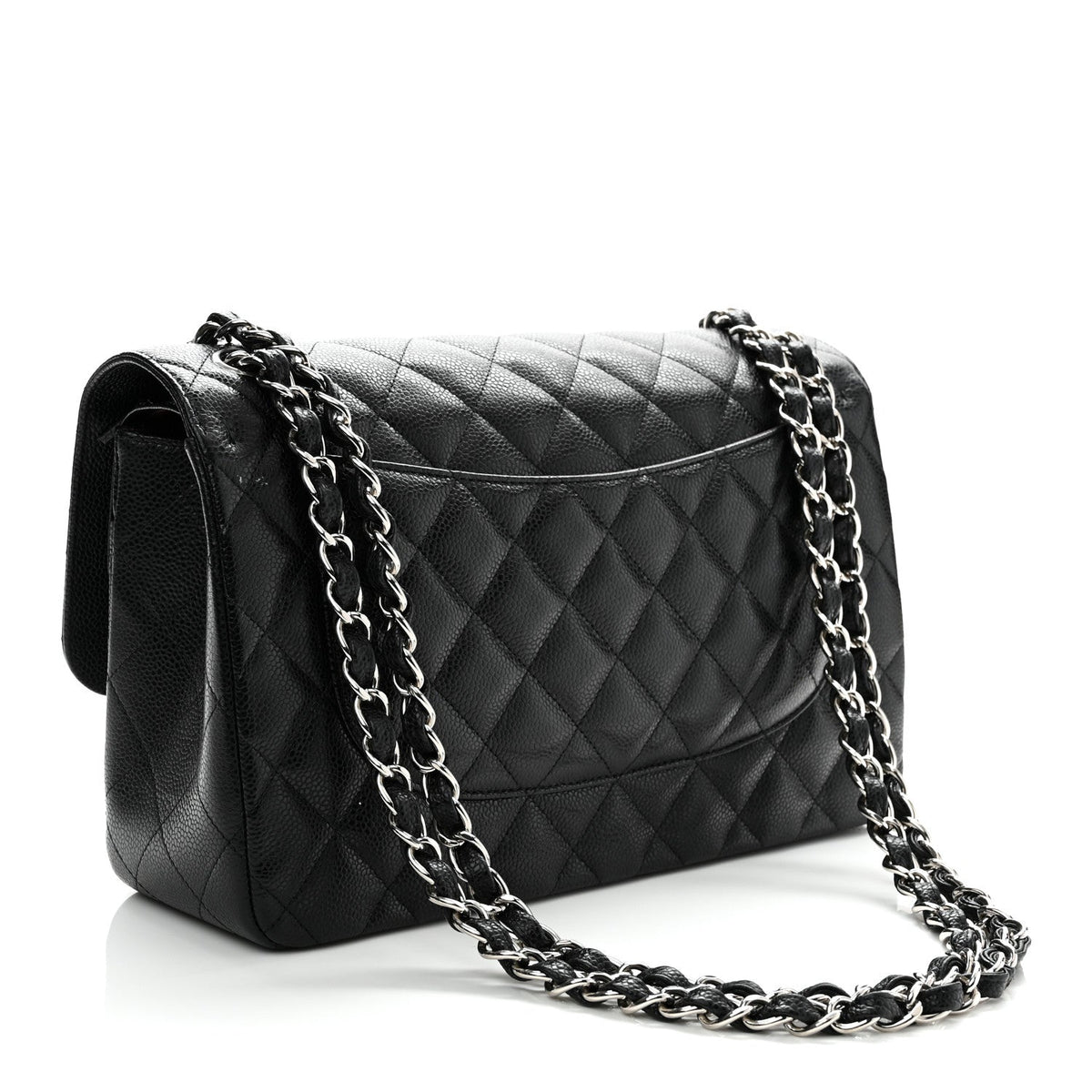 Caviar Quilted Jumbo Double Flap Black At My store