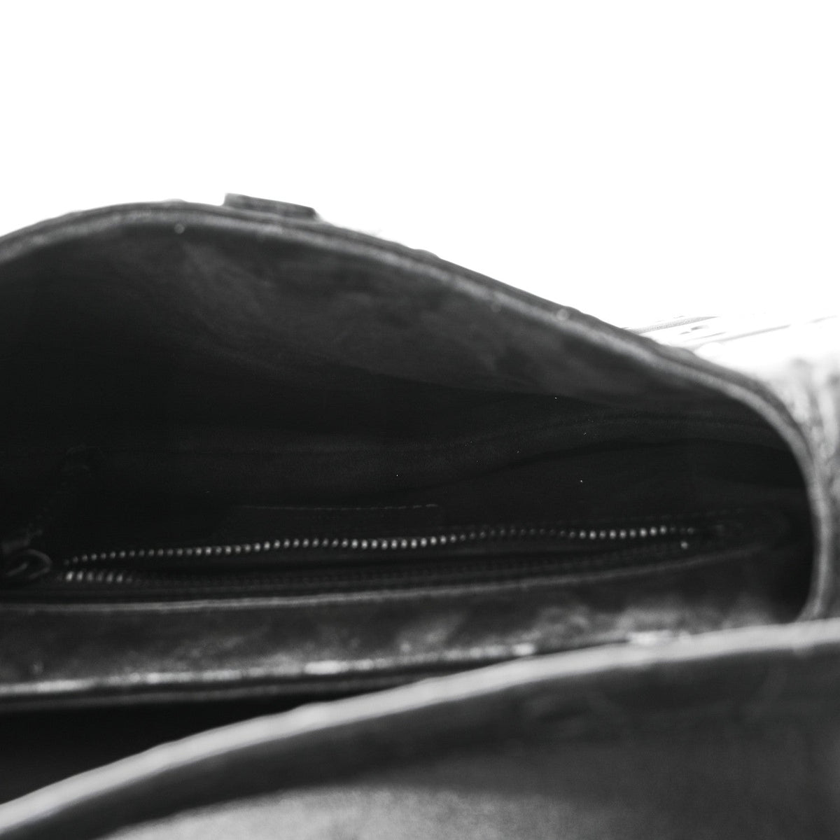 Calfskin Embossed Oblique Saddle Bag With Strap Black AT My store