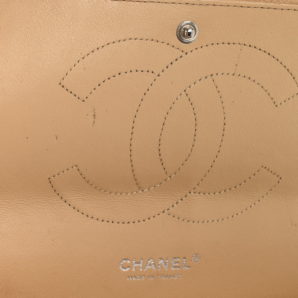 Caviar Quilted Jumbo Double Flap Beige Clair At My store