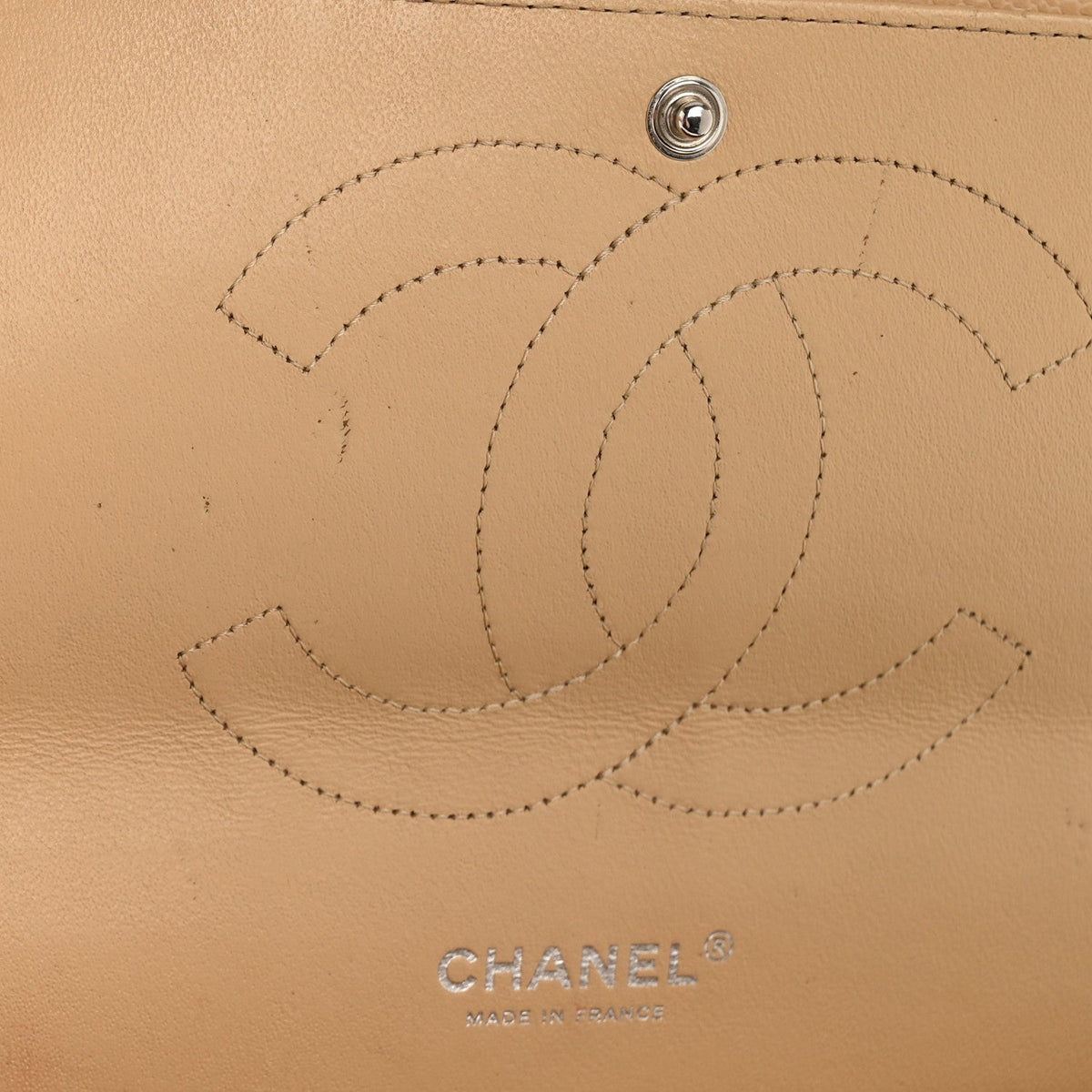 Caviar Quilted Jumbo Double Flap Beige Clair At My store