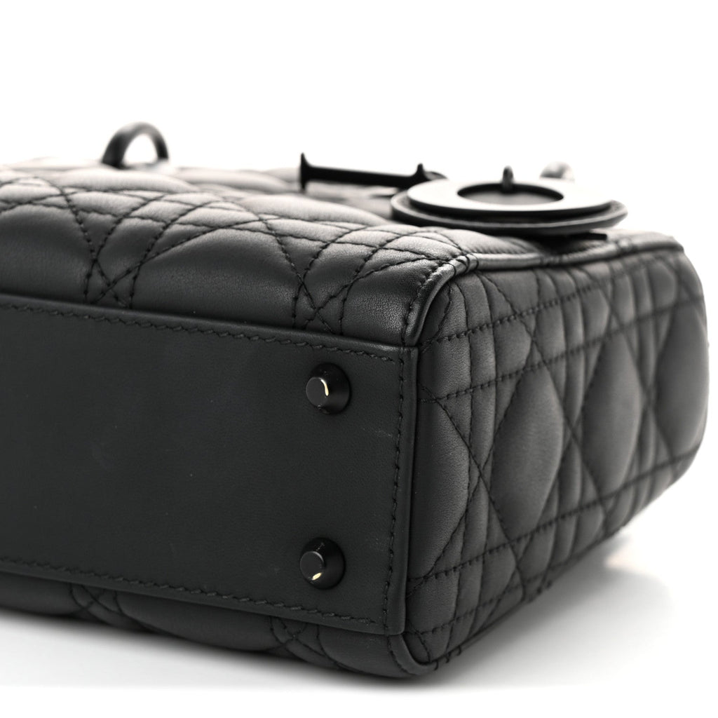 Ultra Matte Calfskin Cannage Mini Lady Dior Black AT My store
