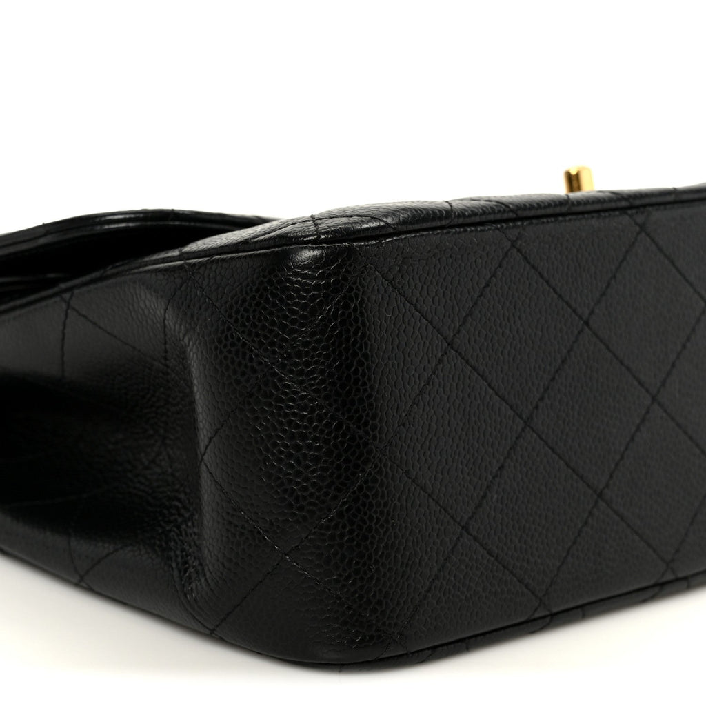 Caviar Quilted Jumbo Double Flap Black At My store