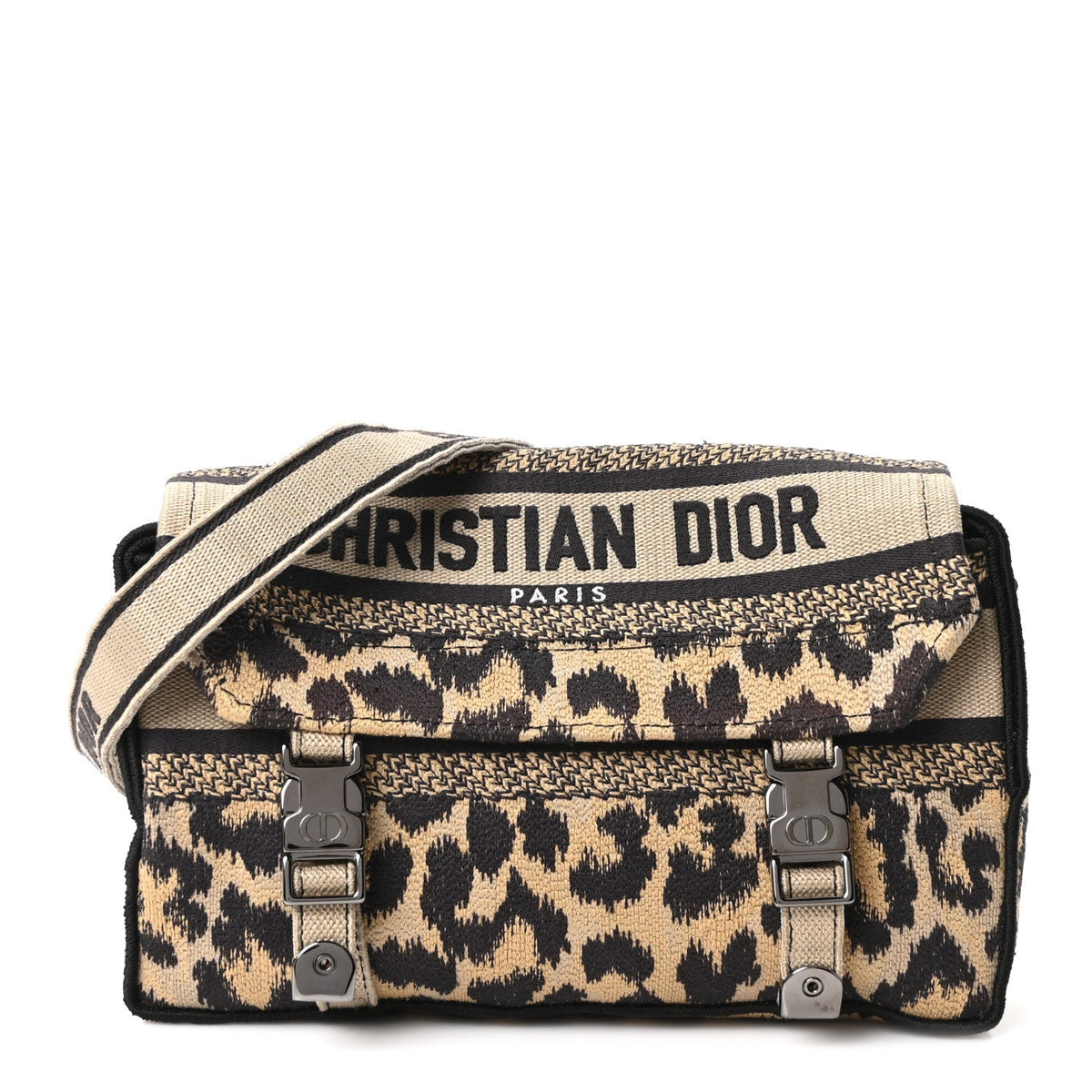 Canvas Mizza Embroidered Small Diorcamp Messenger Beige AT My store
