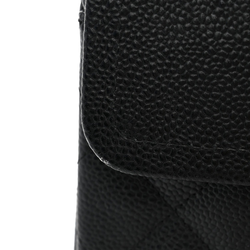 Caviar Quilted Jumbo Double Flap Black At My store