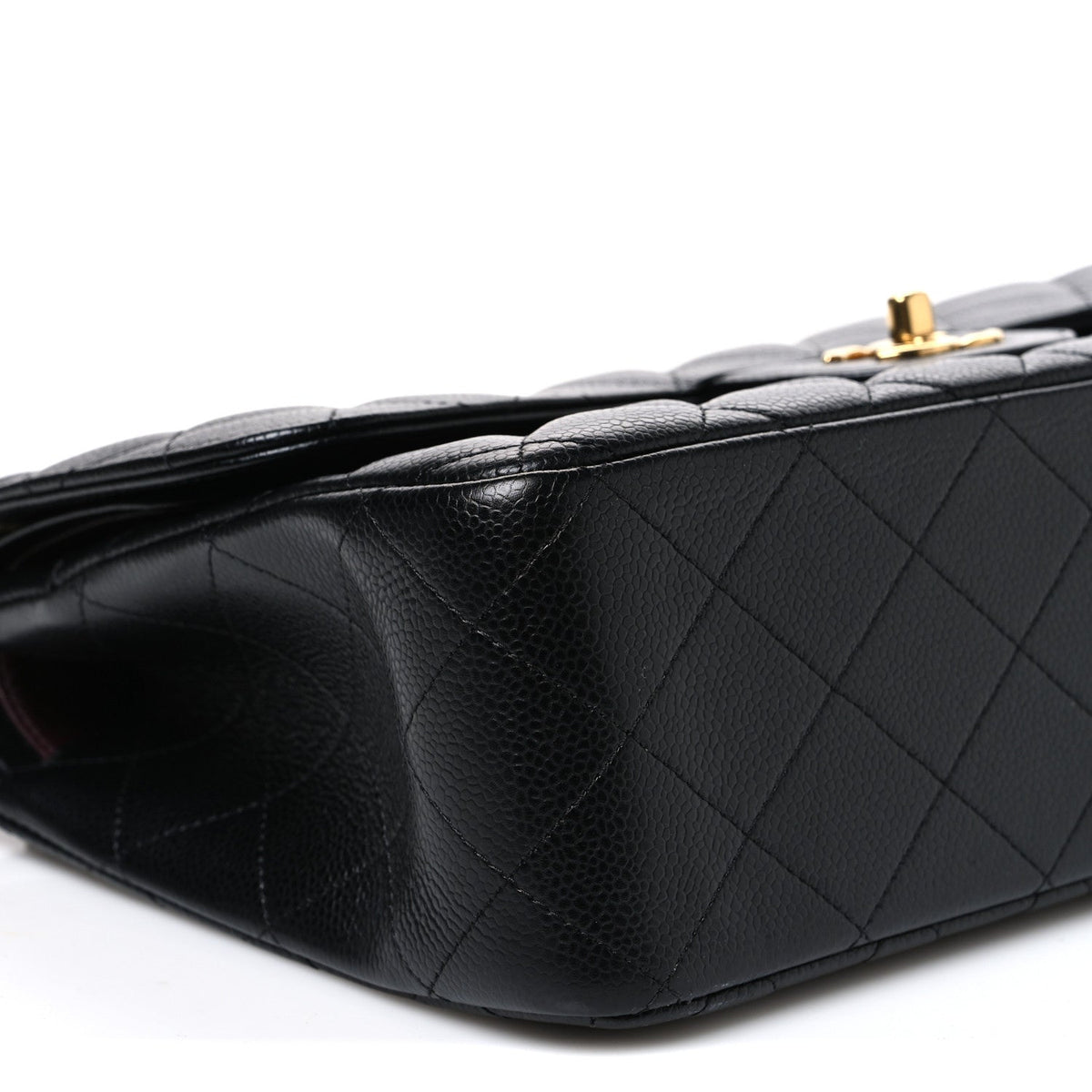 Caviar Quilted Jumbo Double Flap Black At My store