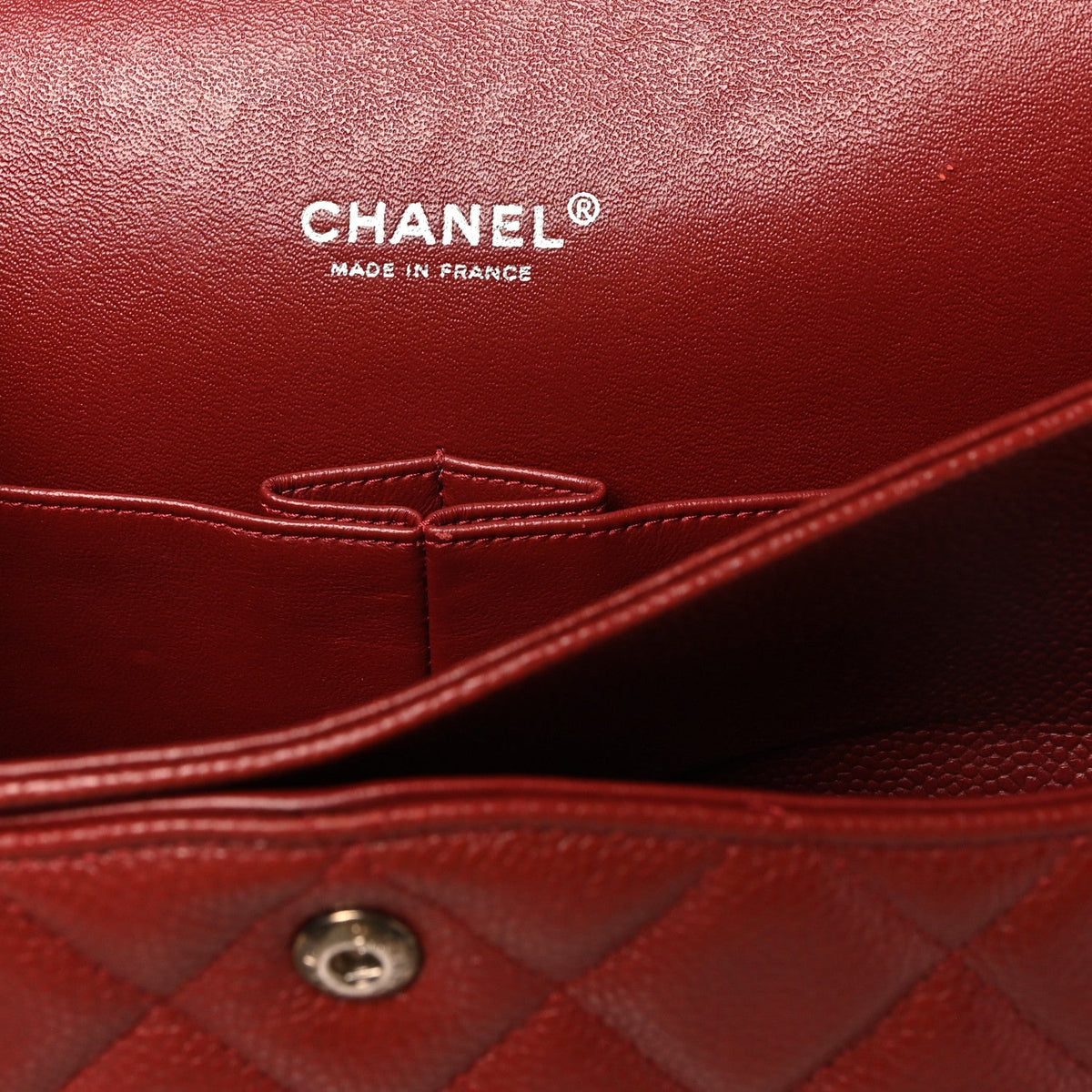 Caviar Quilted Maxi Double Flap Dark Red At My store