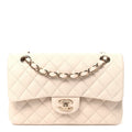 Caviar Quilted Small Double Flap Light Beige At My store