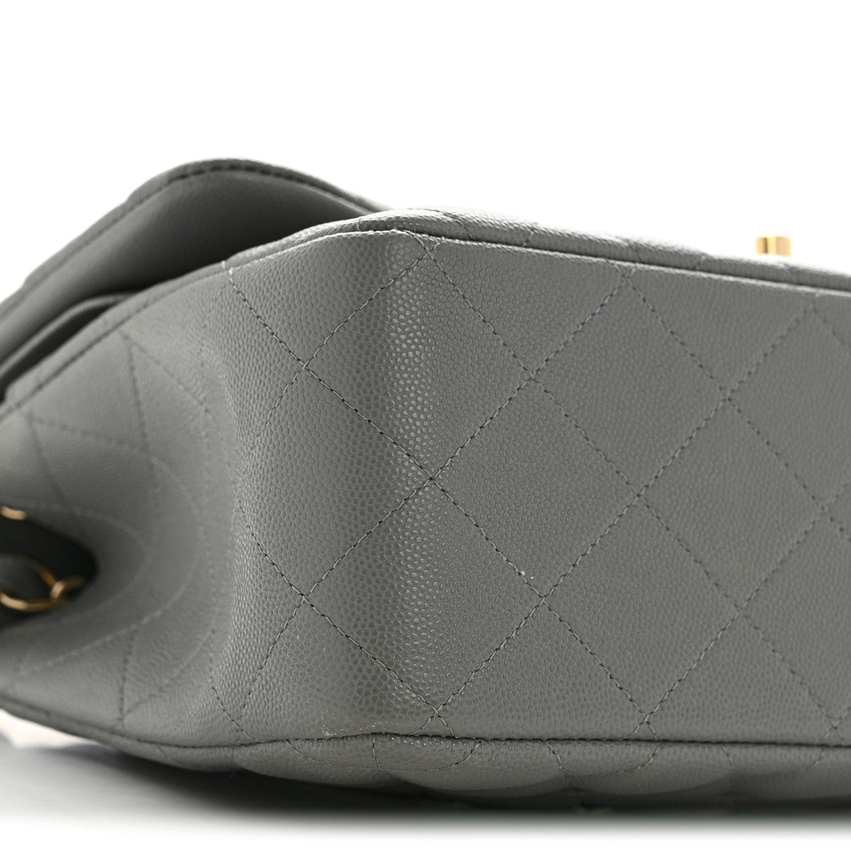 Caviar Quilted Jumbo Double Flap Grey At My store