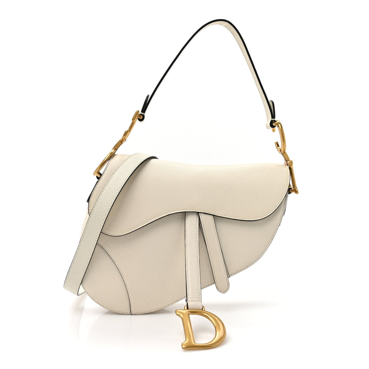 Grained Calfskin Saddle Bag With Strap Latte AT My store