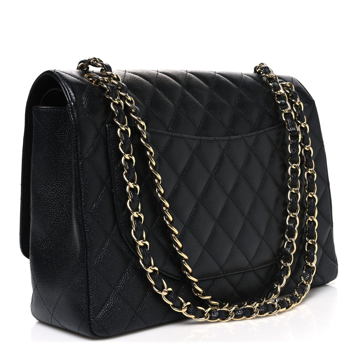 Caviar Quilted Maxi Double Flap Black At My store