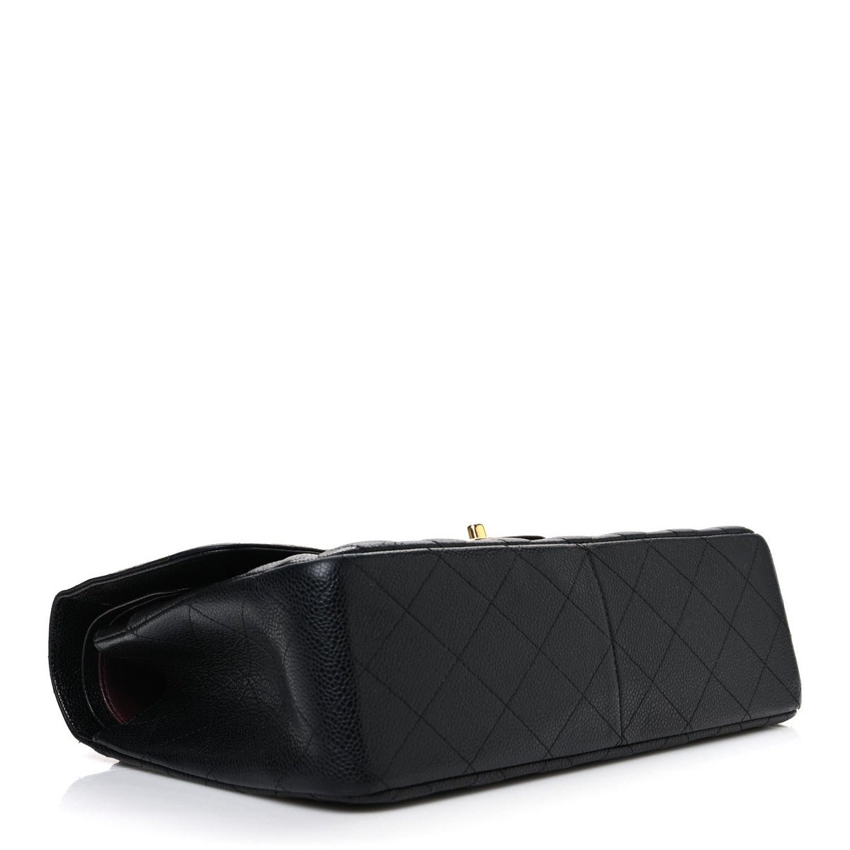 Caviar Quilted Jumbo Double Flap Black At My store