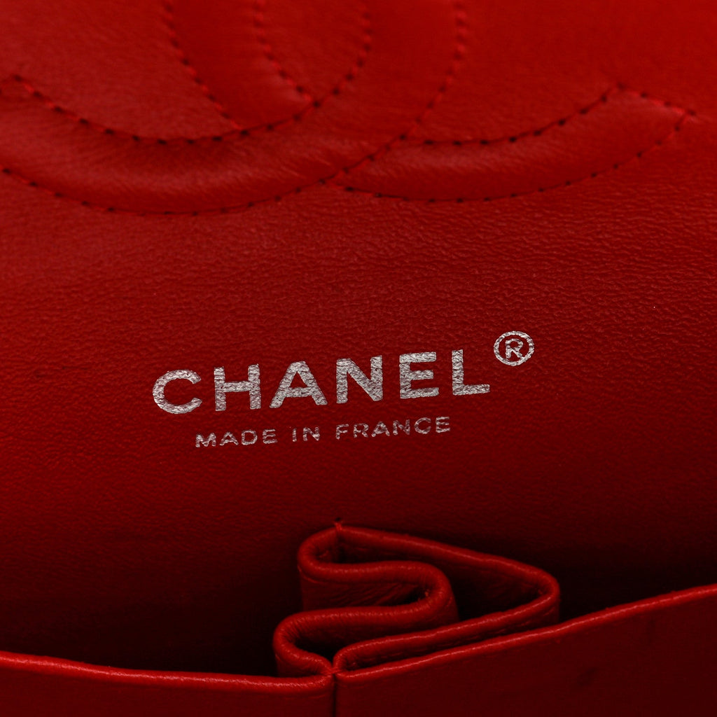 Lambskin Quilted Medium Double Flap Red At My store
