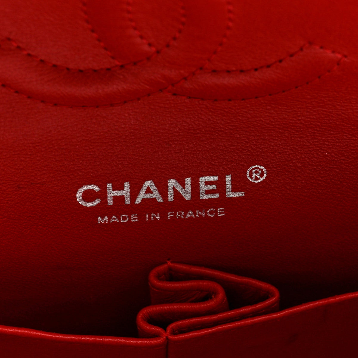 Lambskin Quilted Medium Double Flap Red At My store