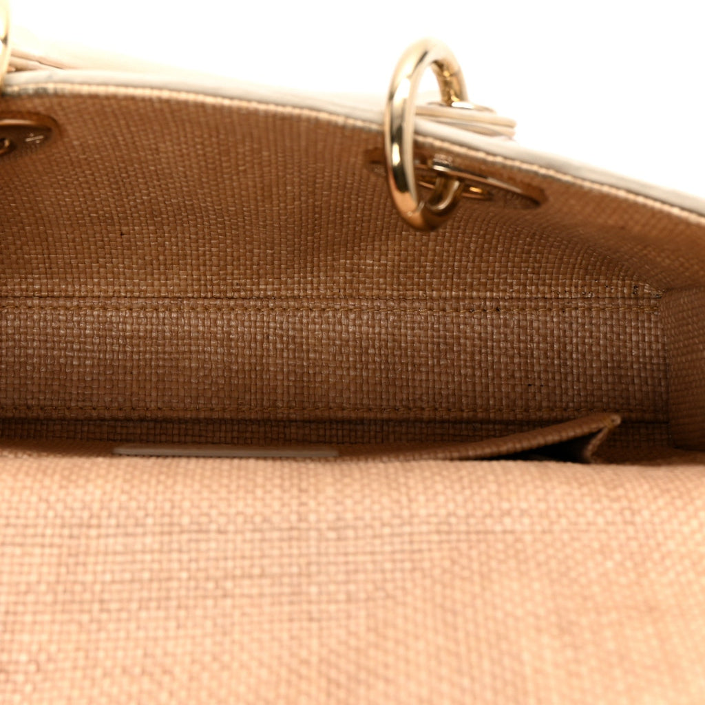 Raffia Macro Cannage Small Lady D-Joy Latte AT My store
