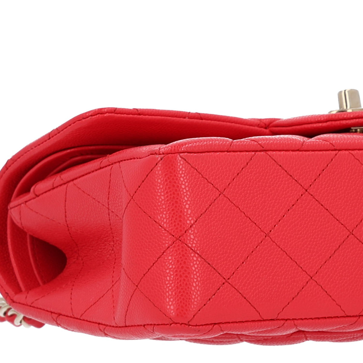 Caviar Quilted Small Double Flap Red At My store