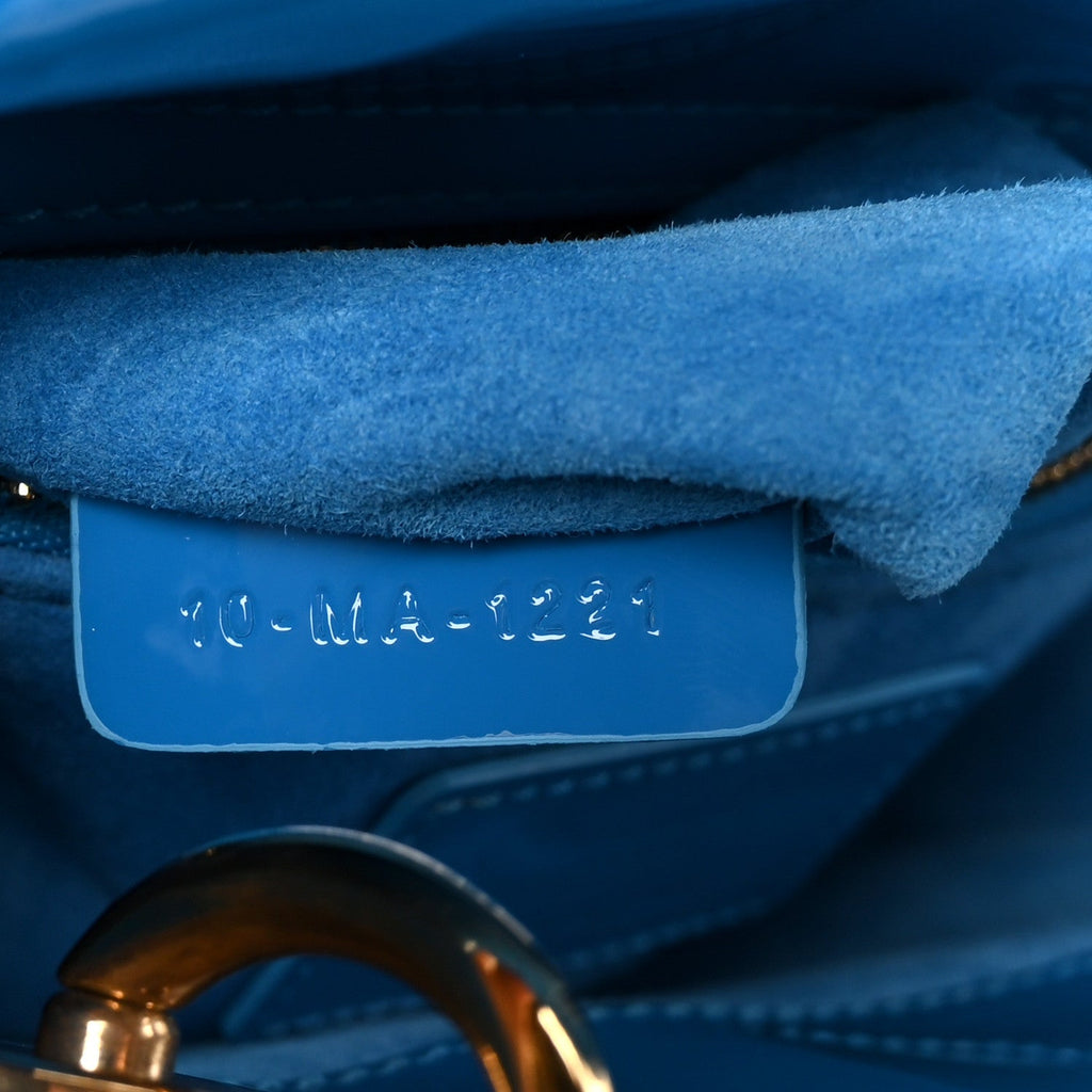Patent Cannage Mini Lady Dior Blue AT My store
