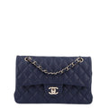 Caviar Quilted Small Double Flap Navy At My store