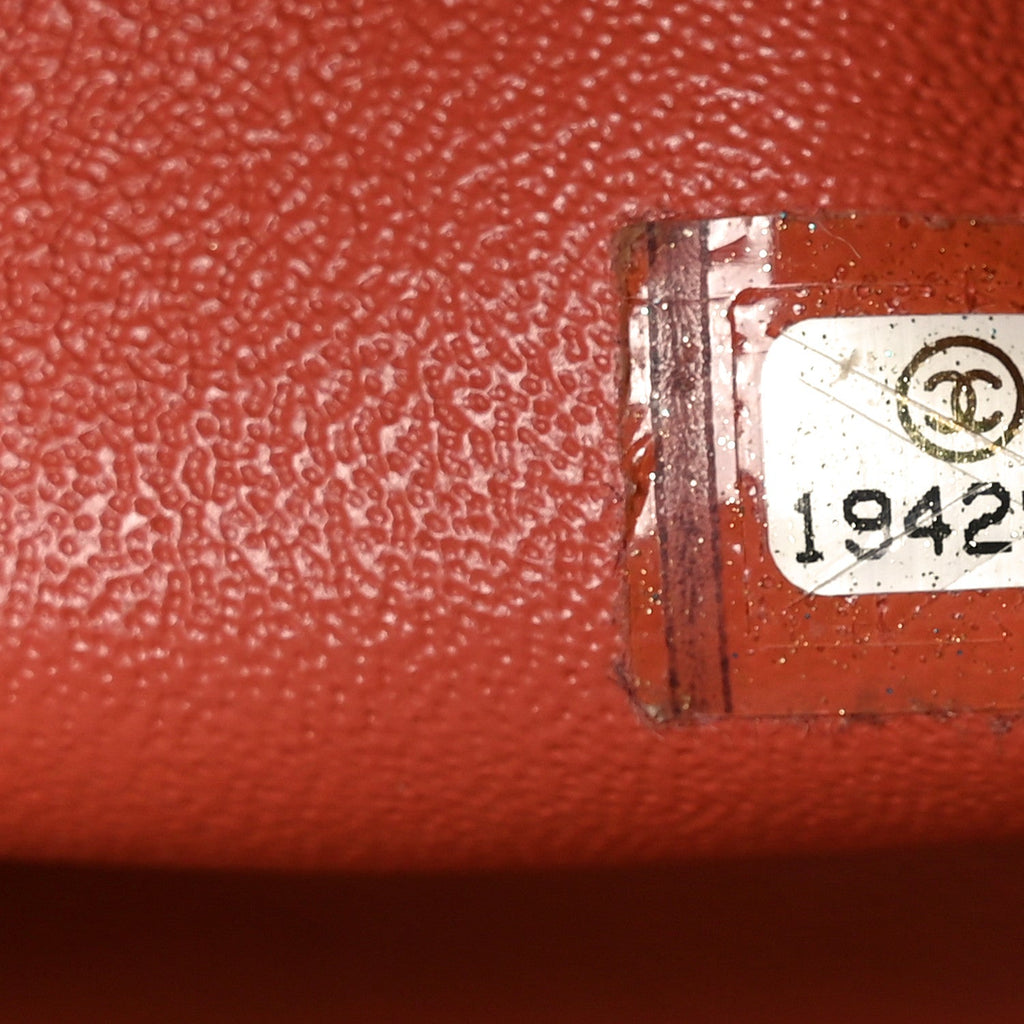 Lambskin Quilted Jumbo Double Flap Orange At My store