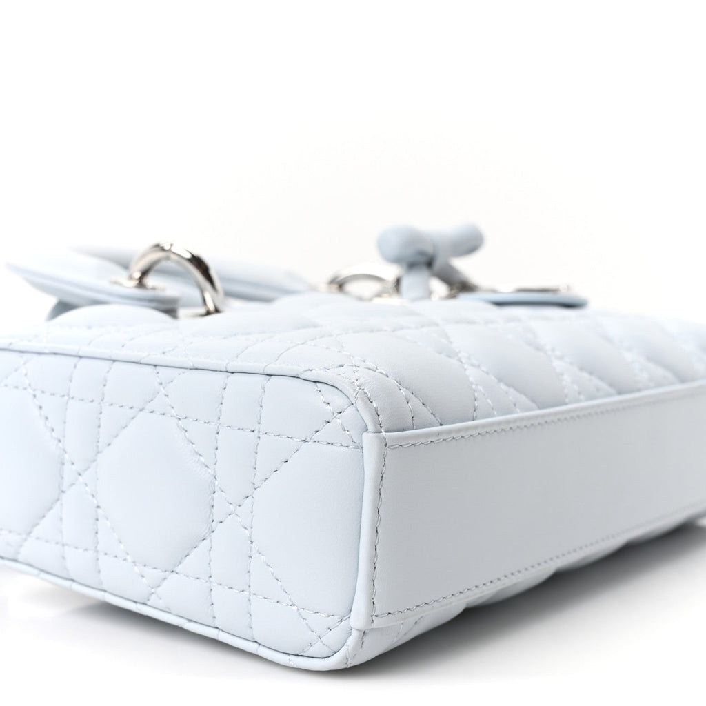 Lambskin Cannage Small Lady D-Joy Light Blue AT My store