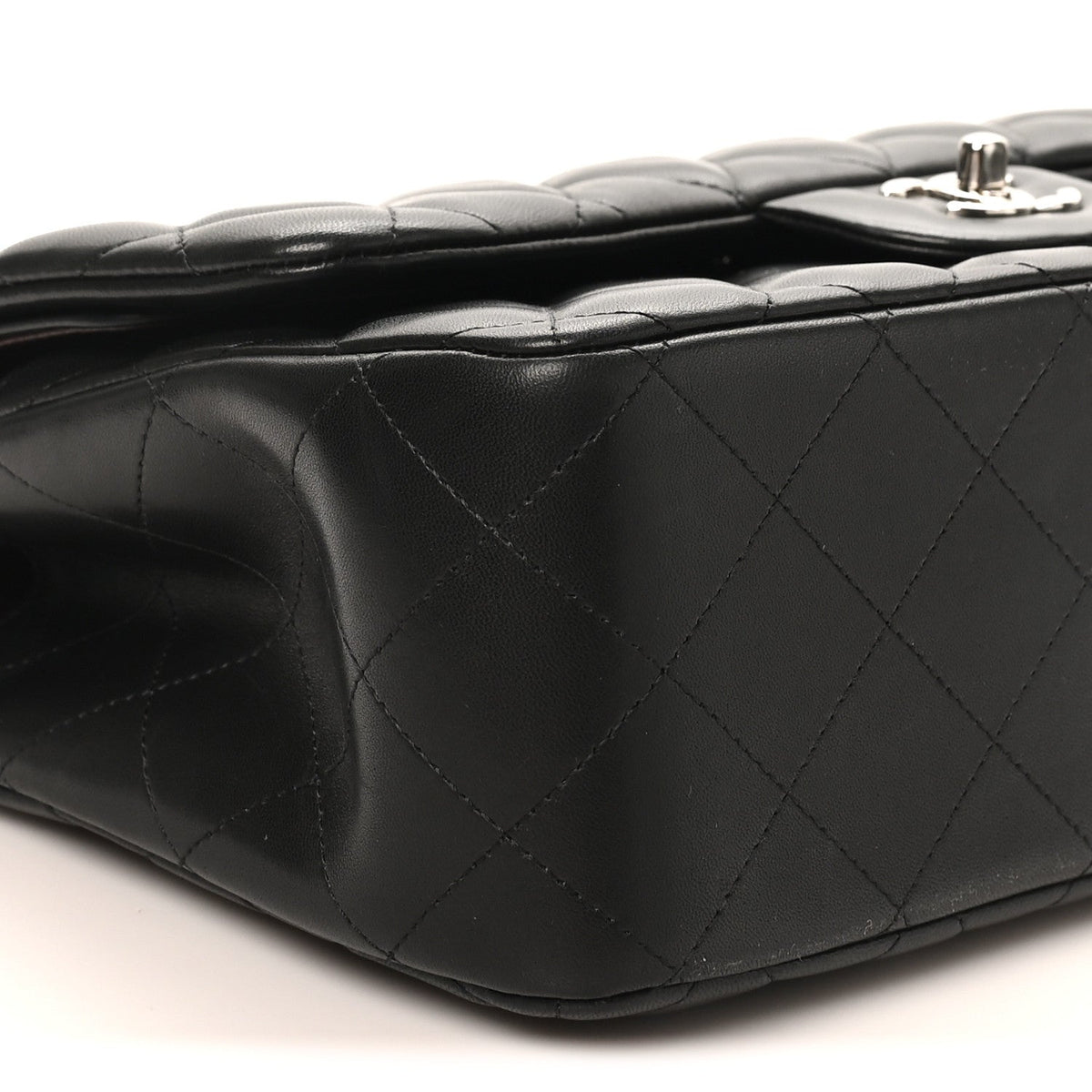 Lambskin Quilted Jumbo Double Flap Black At My store