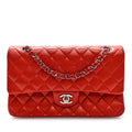 Lambskin Quilted Medium Double Flap Red At My store