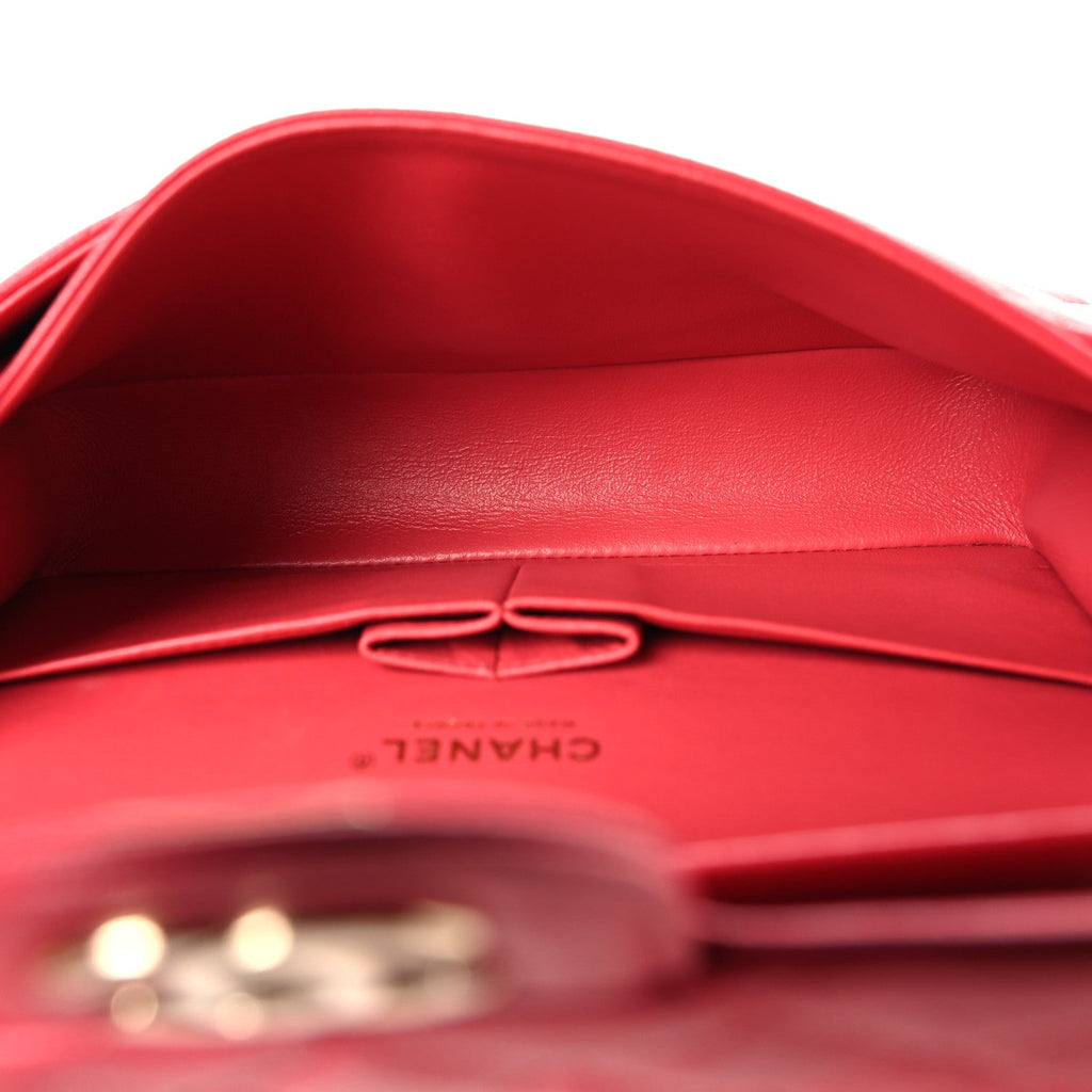 Caviar Quilted Medium Double Flap Red At My store