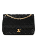 Lambskin Quilted Medium Double Flap Bijoux Chain Black At My store