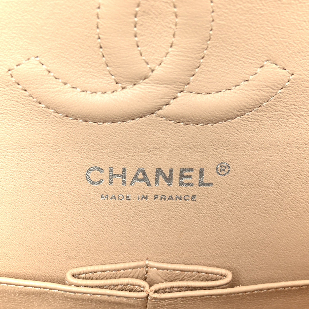 Caviar Quilted Medium Double Flap Beige At My store