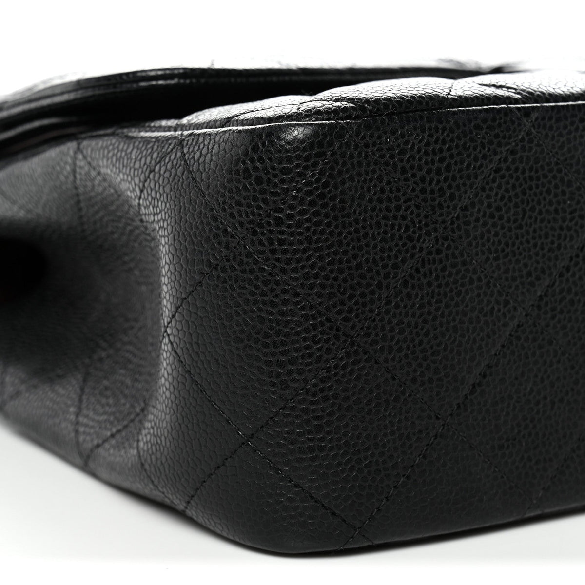 Caviar Quilted Jumbo Double Flap Black At My store