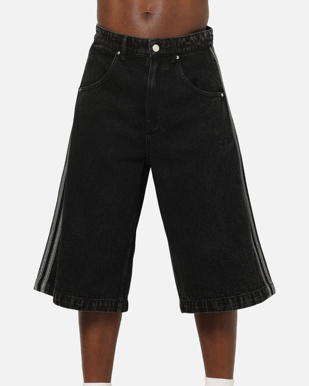Best-Selling Adidas Firebird Denim Shorts Black Denim