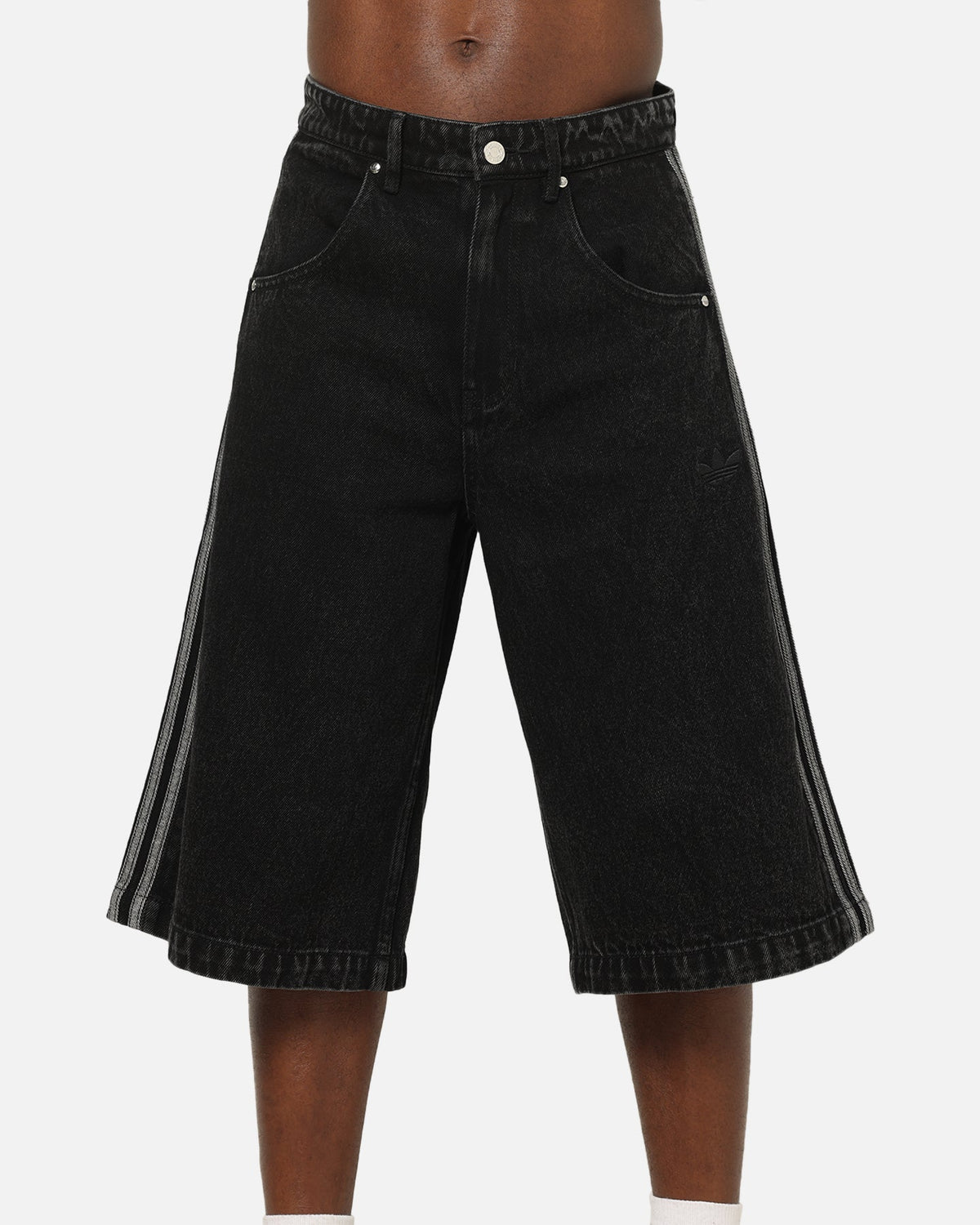 Best-Selling Adidas Firebird Denim Shorts Black Denim