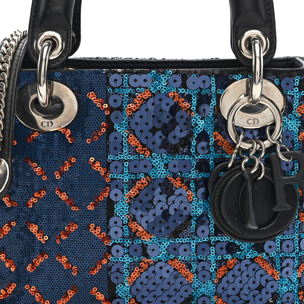 Sequin Lambskin Esprit Tokyo Mini Lady Dior Blue Multicolor AT My store