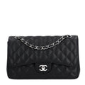 Caviar Quilted Jumbo Double Flap Black At My store