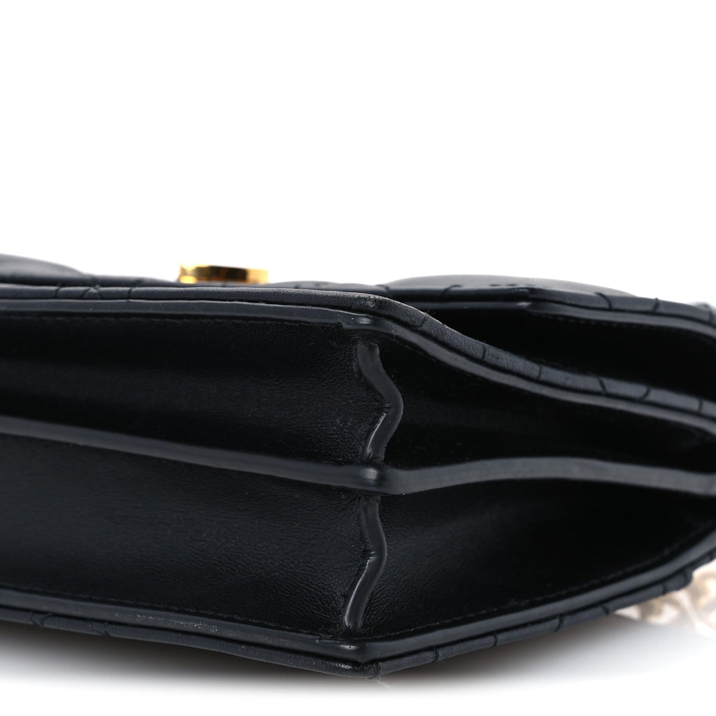 Lambskin Enamel Macrocannage Dioramour Mini Miss Caro Bag Black Red AT My store
