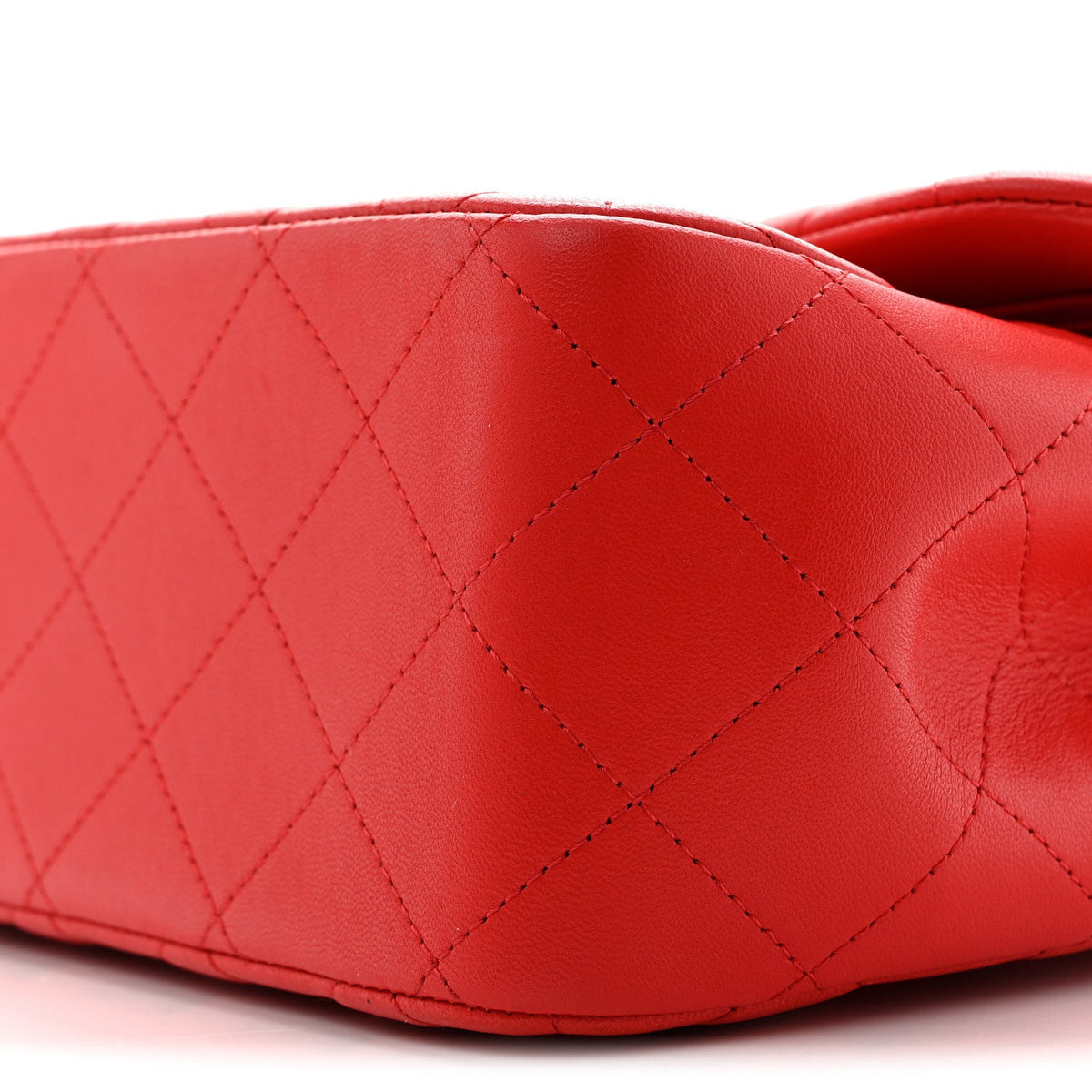 Lambskin Quilted Jumbo Double Flap Red At My store