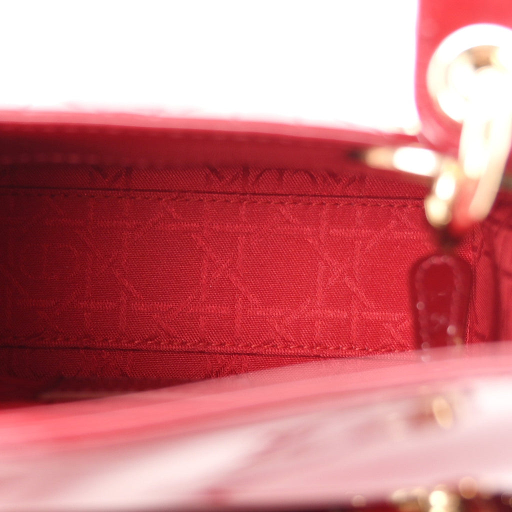 Patent Cannage Mini Lady Dior Red AT My store