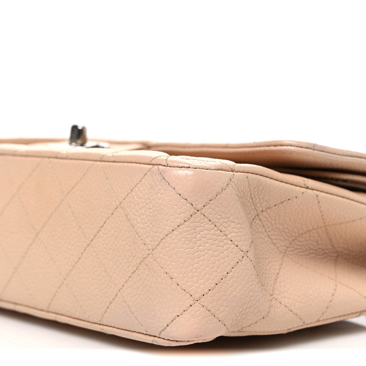 Caviar Quilted Medium Double Flap Beige At My store