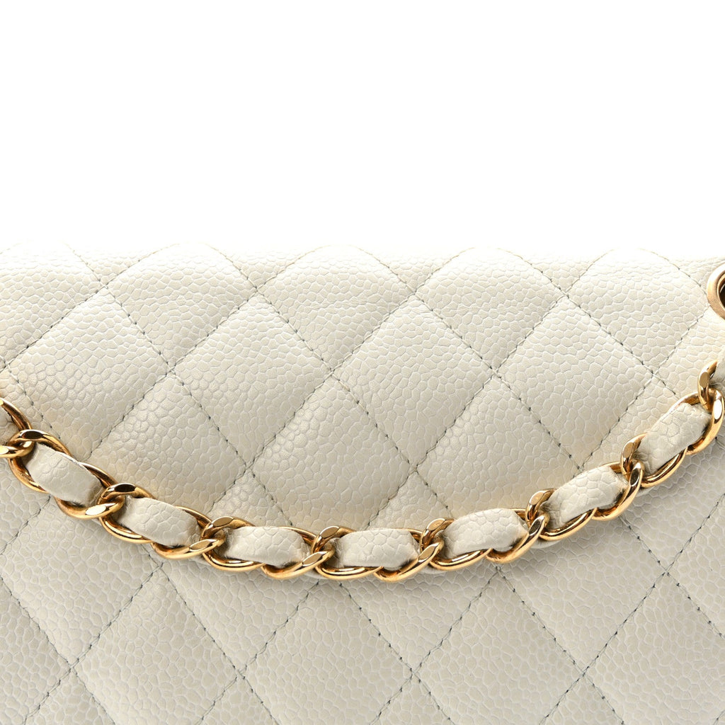Caviar Quilted Medium Double Flap Light Blue At My store
