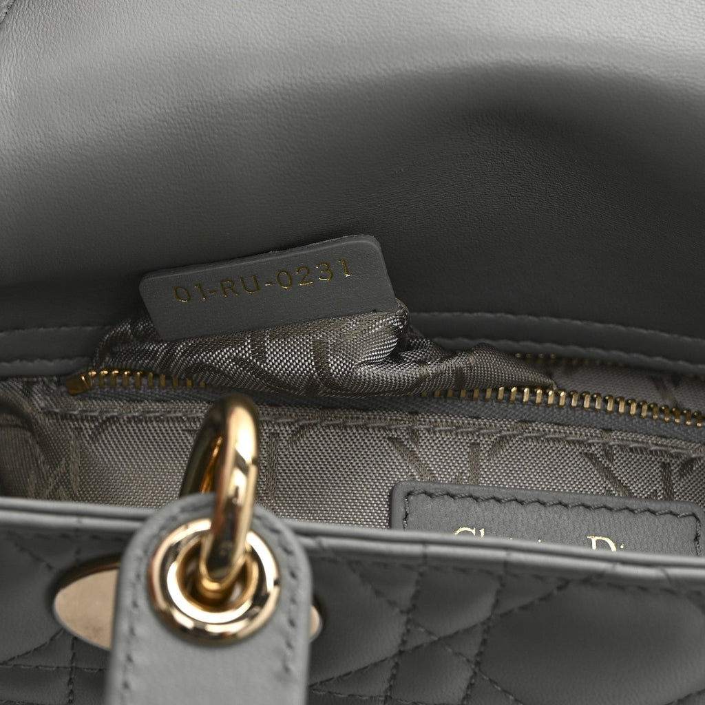 Lambskin Cannage Small My ABCDior Lady Dior Grey AT My store