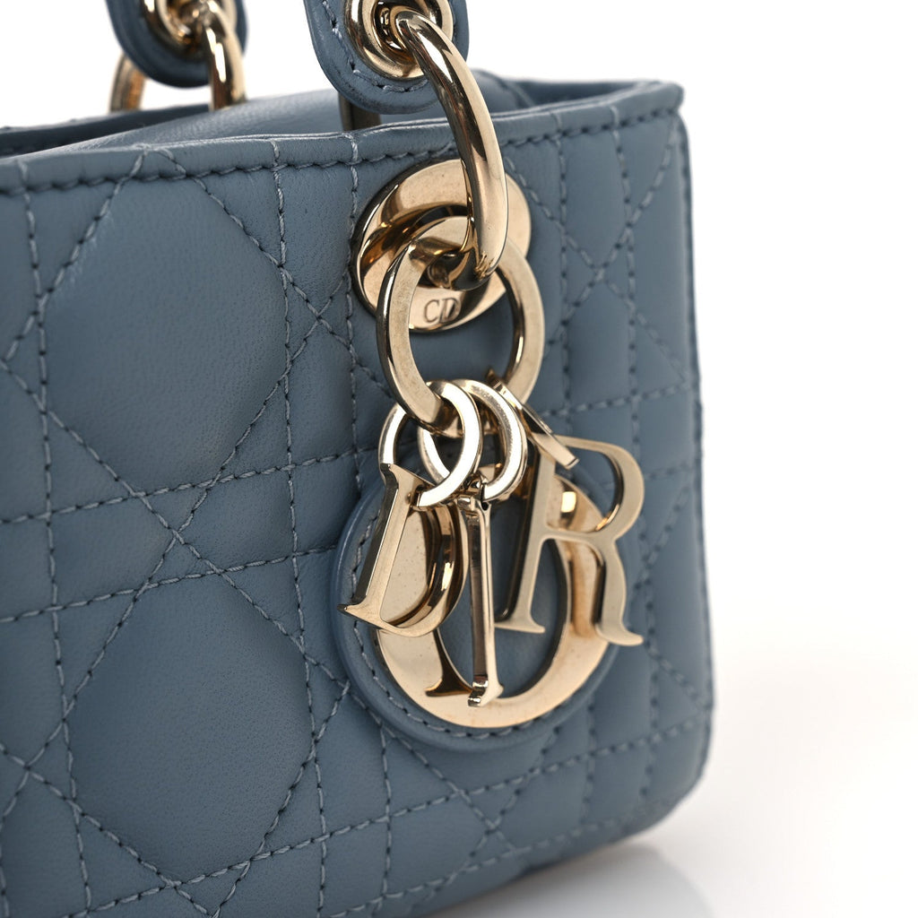 Lambskin Cannage Micro Lady D-Joy Cloud Blue AT My store