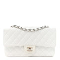 Caviar Quilted Medium Double Flap White At My store