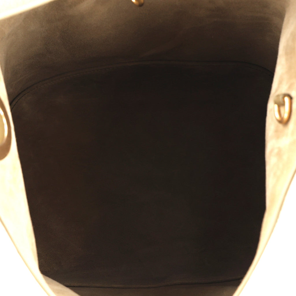 Grained Calfskin Medium Medaillon Bucket Bag Khaki AT My store