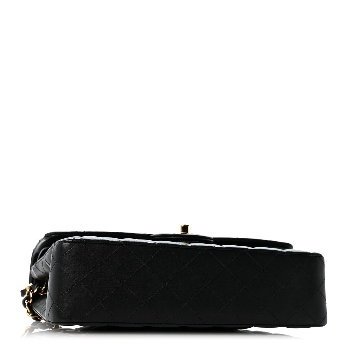 Lambskin Quilted Medium Double Flap Black At My store