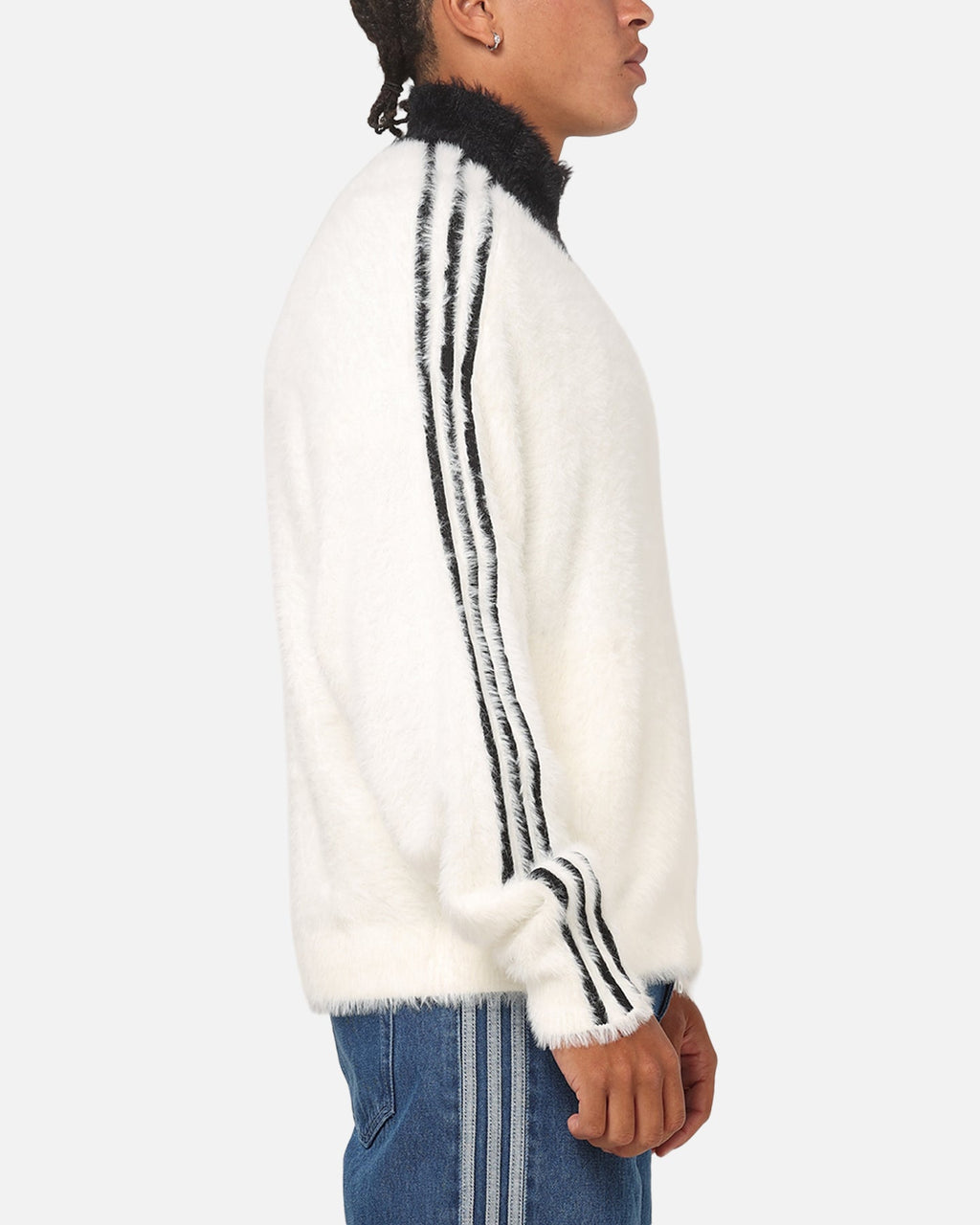 Best-Selling Adidas Faux Mohair Classic Track Top Off White/Black