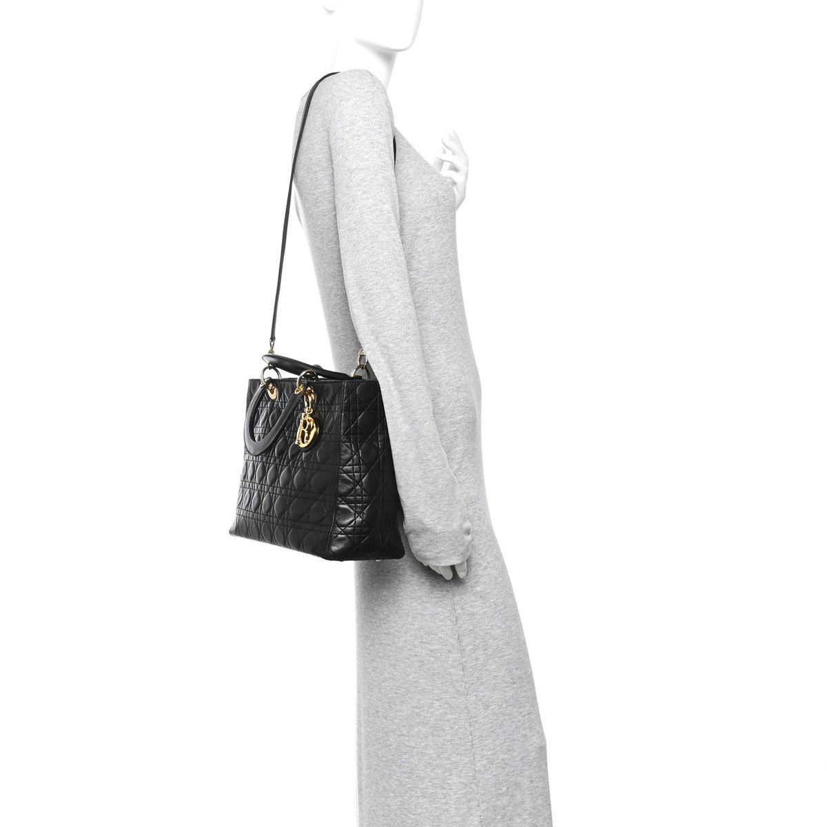 Lambskin Cannage Large Lady Dior Black AT My store