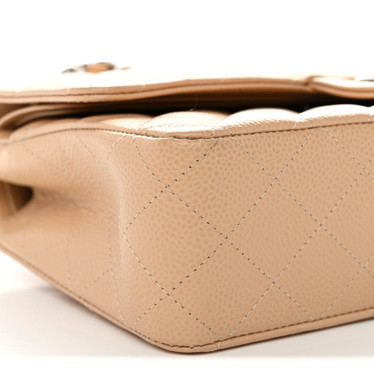 Caviar Quilted Medium Double Flap Beige At My store