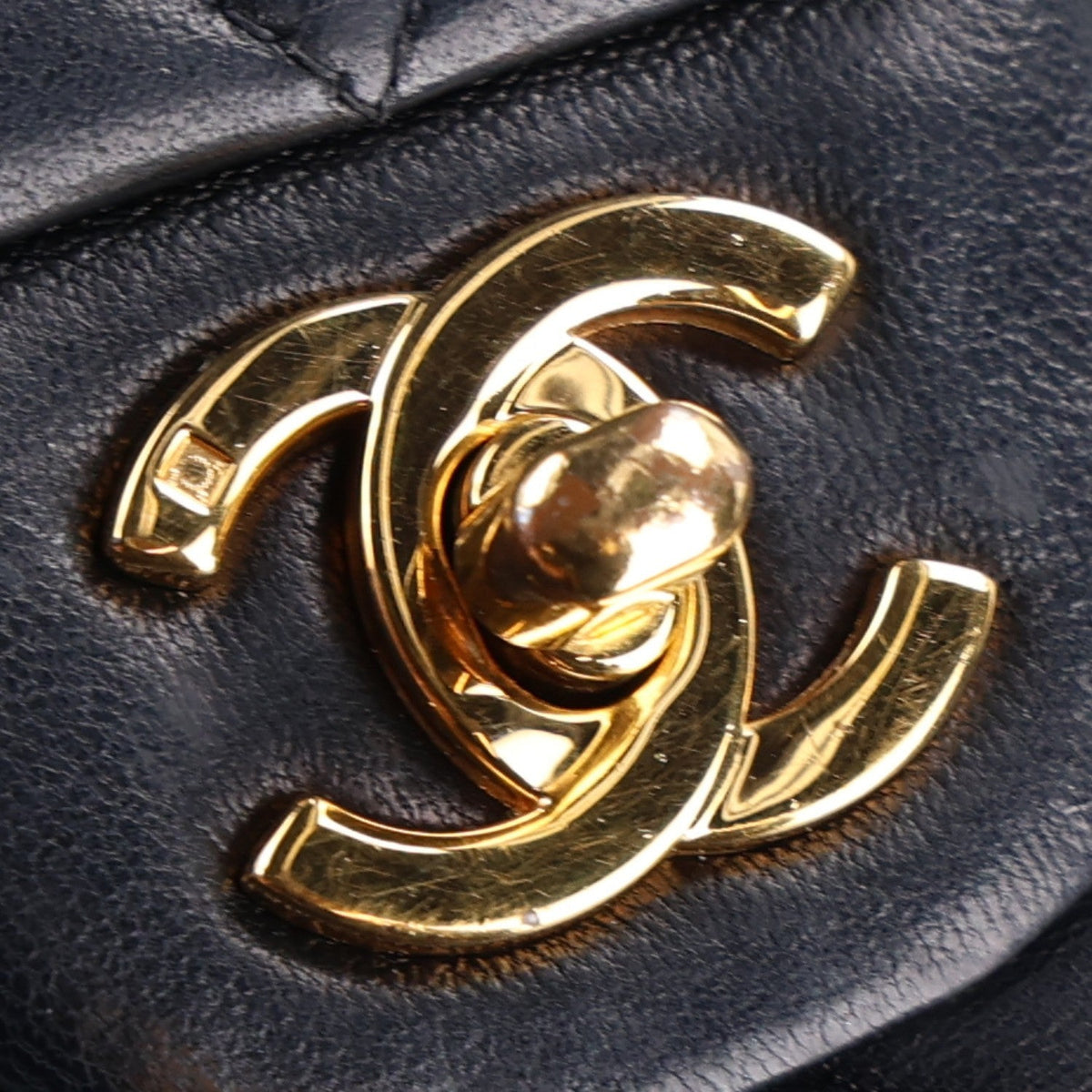 Lambskin Quilted Medium Double Flap Black At My store