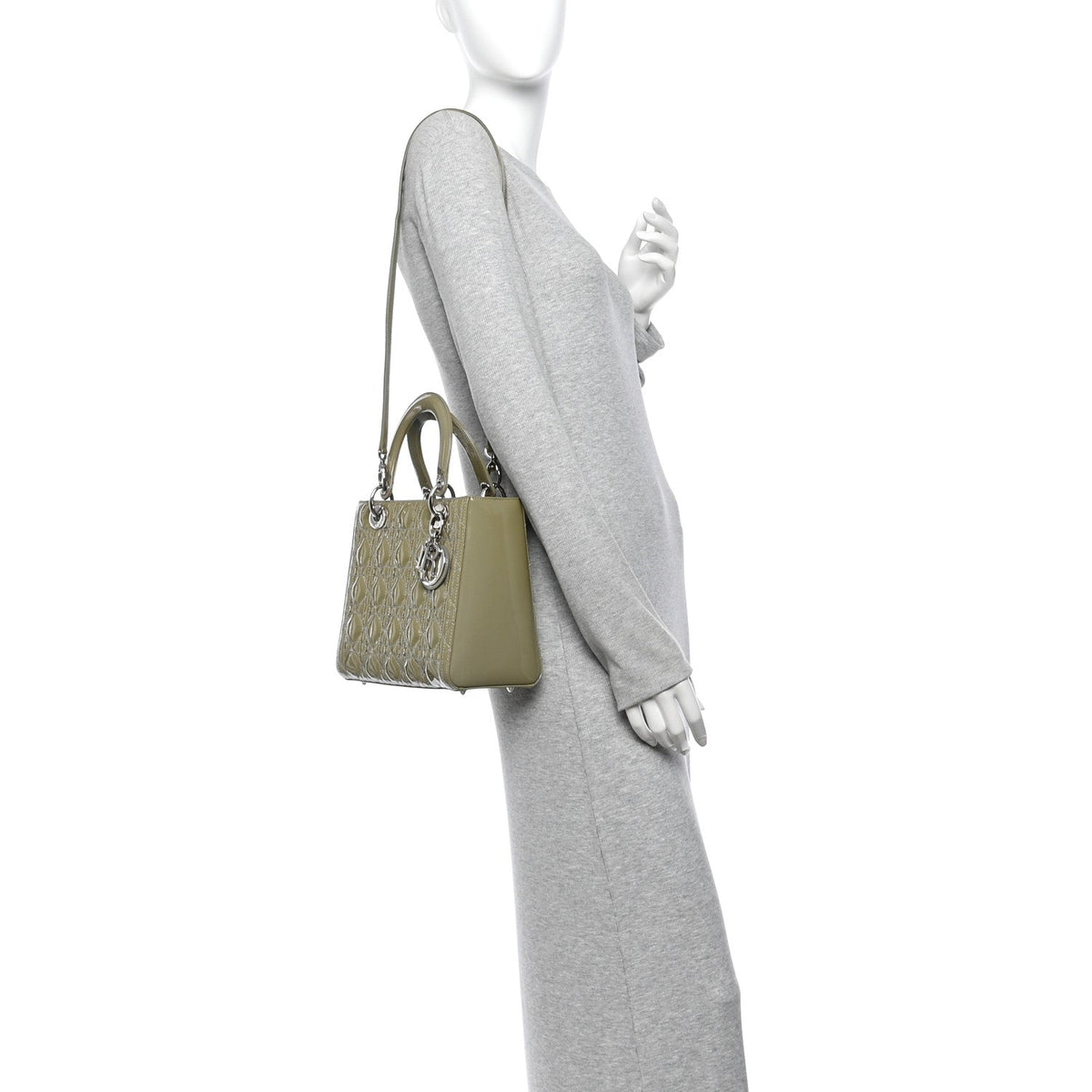 Patent Cannage Medium Lady Dior Grey AT My store